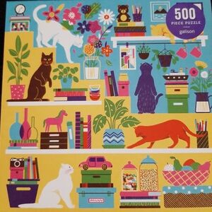 Galison 500 Piece Colorful "Curious Cats" Puzzle